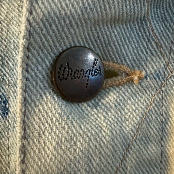 VTG 50s WRANGLER BLUE BELL DENIM SANFORIZED JACKET 34 Tie Dyed Hand Painted Cat - Picture 4 of 15